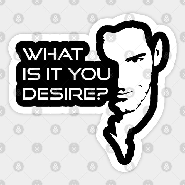Lucifer Morningstar What Is It You Desire Sticker by poppysymon